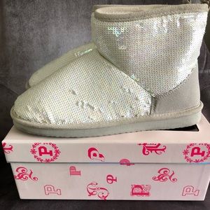PINK glitter / sequin boots